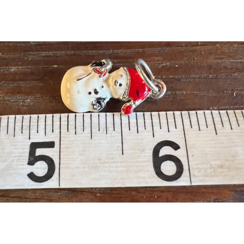 Pair Of Festive Snowman Charms With Enamel Details & Rings For Christmas Jewelry - Picture 10 of 10